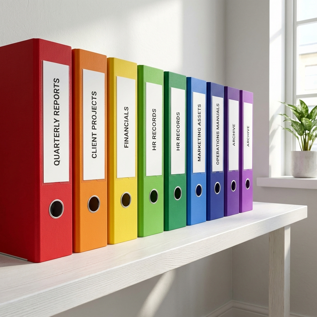 Collection de classeurs A4 pour le bureau et l'école